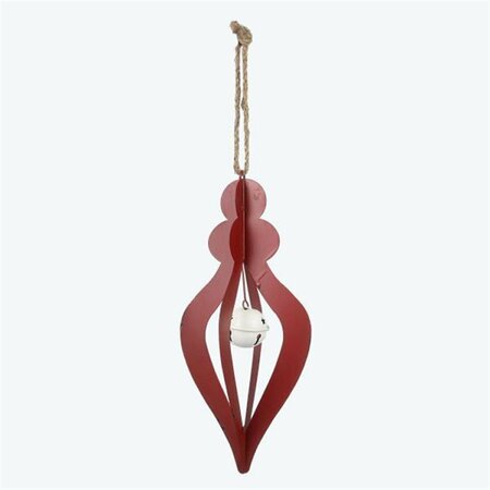 YOUNGS Metal Red Hanging Ornament with White Bell 91704